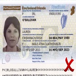 Incomplete passport photo — incorrect document example for international student applications to Iranian universities via Alma Safir. 