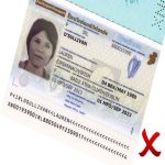 Incorrect passport submission example for Alma Safir – image is tilted, partially cropped, and not properly aligned for required documents in international student applications to Iranian universities via Alma Safir.